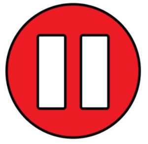A red pause sign.