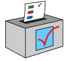 Voting slip being placed inside ballot box.